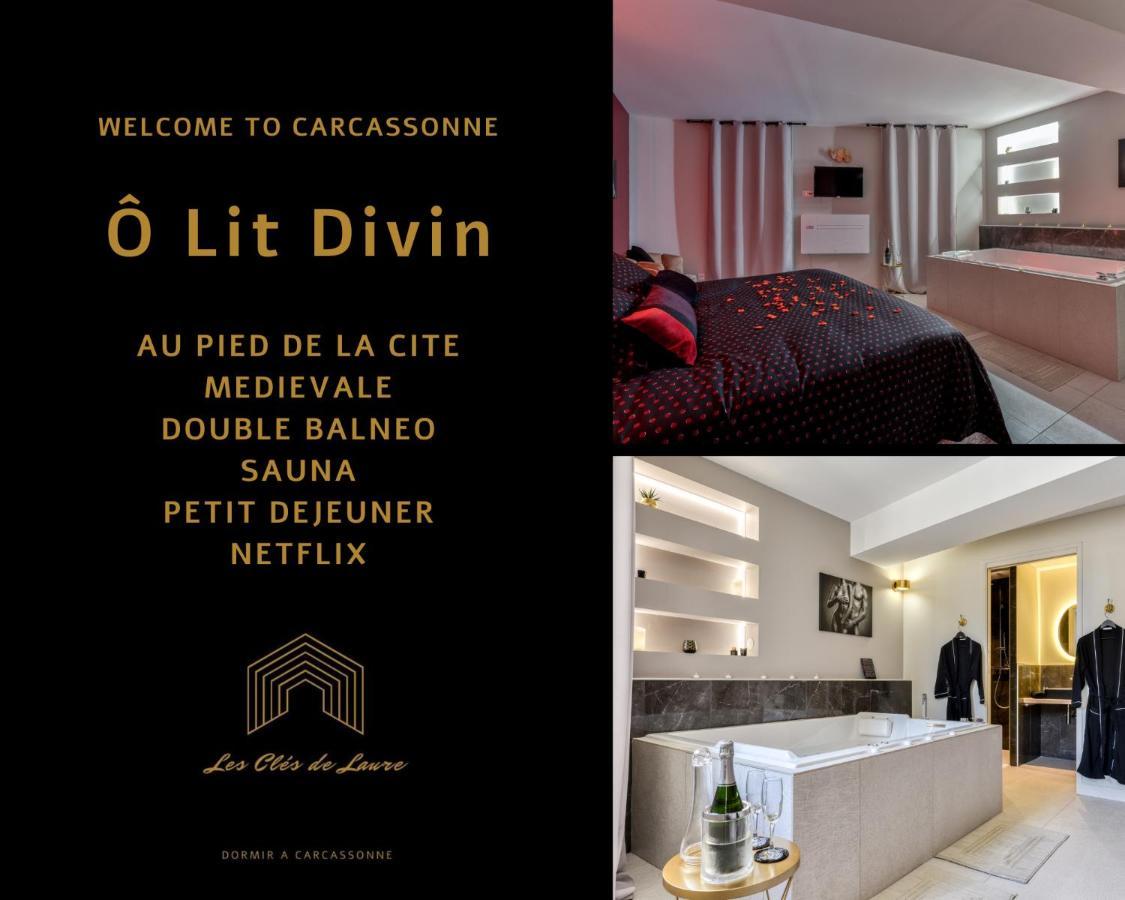 Les Gites De Laure - O Lit Divin, Instant De Volupte, Balneo Sauna, Climatisation, Netflix, 160M De La Cite Medievale 卡尔卡松 外观 照片